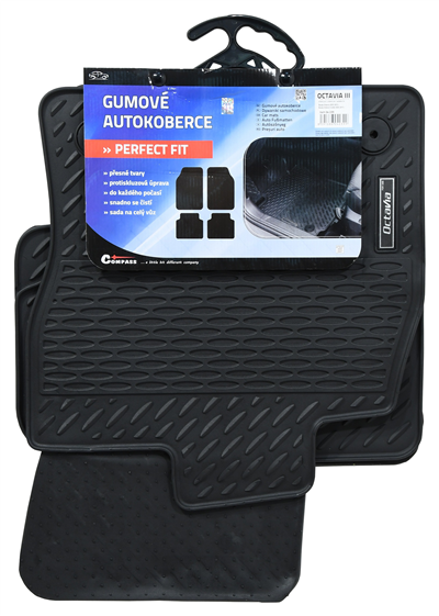 04239 Koberce gumové PERFECT FIT sada 4ks OCTAVIA III s fixací