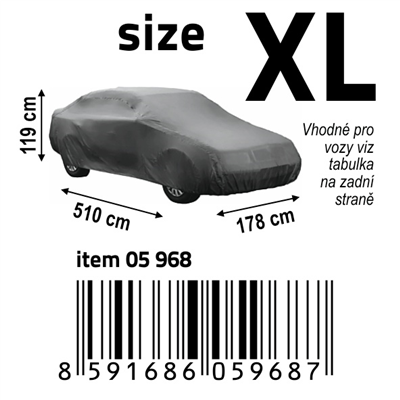 05968 Ochranná plachta FULL   XL 510x178x119cm NYLON