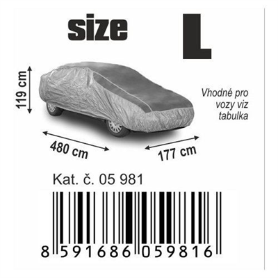 05981 Ochranná plachta proti kroupám L 480x177x119cm