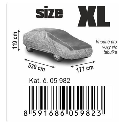 05982 Ochranná plachta proti kroupám XL 530x177x119cm