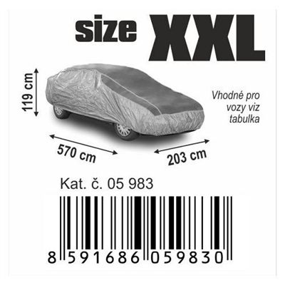 05983 Ochranná plachta proti kroupám XXL 570x203x119cm