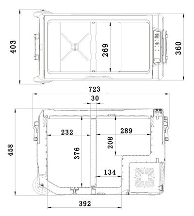 07087 Chladící box DUAL kompresor 50l 230/24/12V -20°C