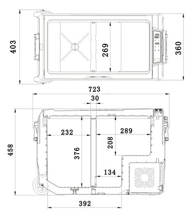 07087 Chladící box DUAL kompresor 50l 230/24/12V -20°C