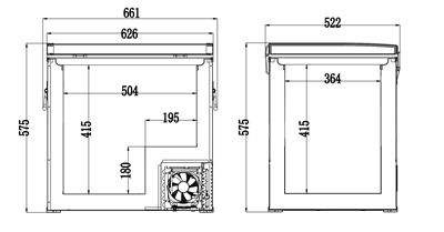 07098 Chladící box BIG FRIDGE kompresor 60l 230/24/12V -20°C