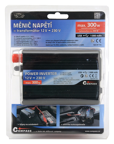 07112 Trafo 12/230V 300W + USB