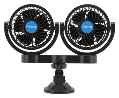 07222 Ventilátor MITCHELL DUO 2x108mm 12V na přísavku