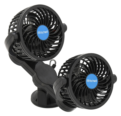 07222 Ventilátor MITCHELL DUO 2x108mm 12V na přísavku