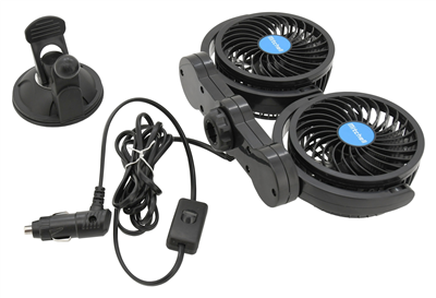 07222 Ventilátor MITCHELL DUO 2x108mm 12V na přísavku