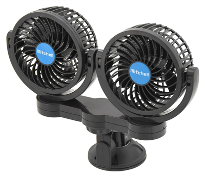 07222 Ventilátor MITCHELL DUO 2x108mm 12V na přísavku