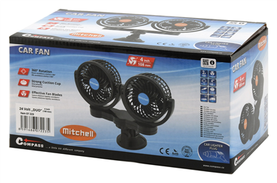 07223 Ventilátor MITCHELL DUO 2x108mm 24V na přísavku