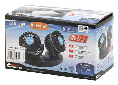 07226 Ventilátor MITCHELL DUO 2x85mm 12V na palubní desku