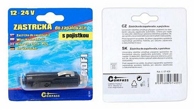 07409 Zástrčka do zapalovače 12/24V s pojistkou