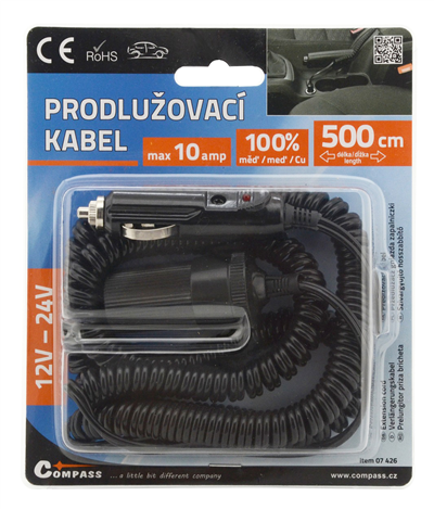 07426 Prodlužovací kabel 12/24V 10A 5m