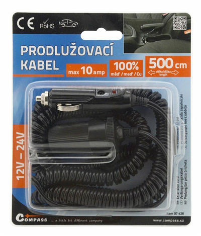 07426 Prodlužovací kabel 12/24V 10A 5m