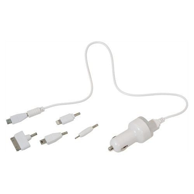 07680 Nabíječka telefonu 12V 2,1A (Iphone 4-8, miniUSB, microUSB, USB-C)