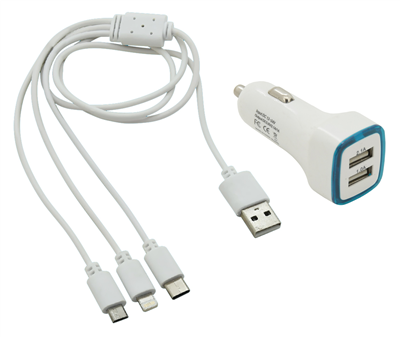 07683 Nabíječka telefonu USB 3in1 (micro USB, iPhone, USB C)