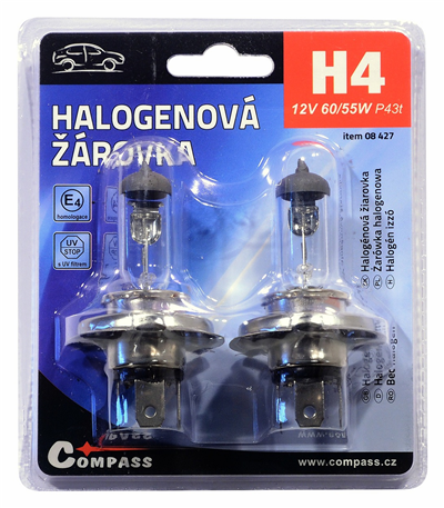 08427 Žárovka 12V  H4  60/55W P43t blister 2ks