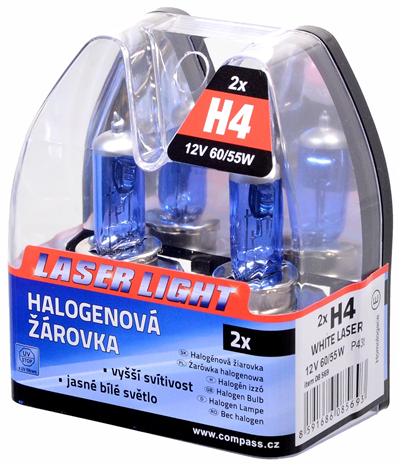 08569 Žárovka 12V  H4  60/55W P43t WHITE LASER  2ks