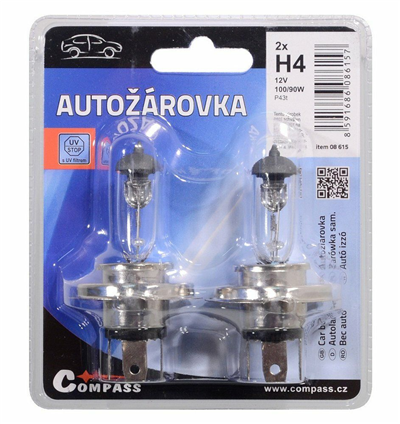 08615 Žárovka 12V  H4  100/90W P43t blister 2ks