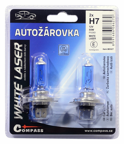 08627 Žárovka 12V  H7  55W PX26d WHITE LASER blister 2ks