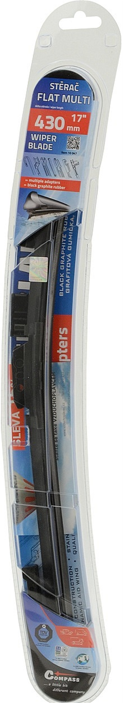 10047 Stěrač FLAT MULTI  430mm s adaptéry