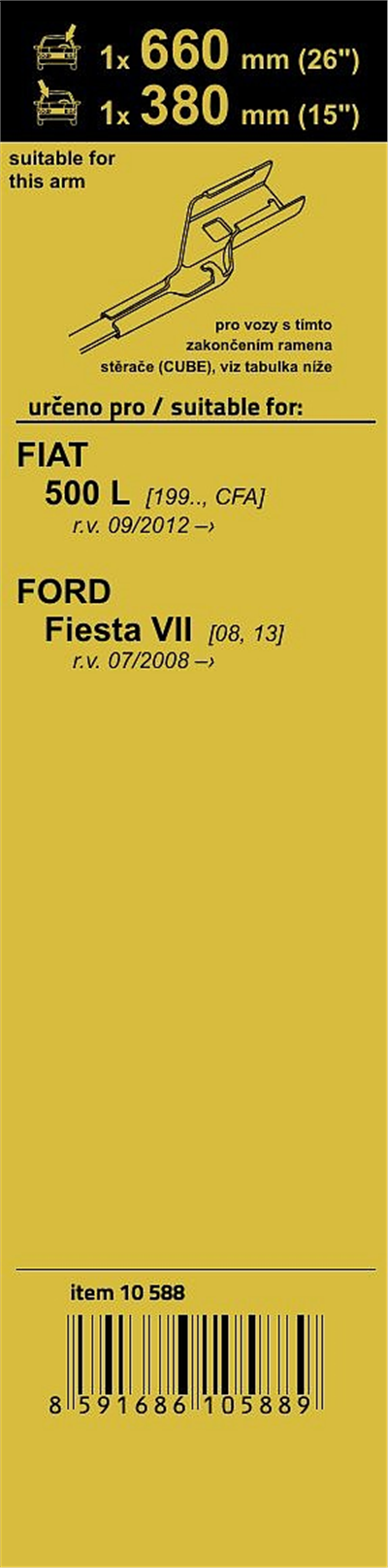 10588 Stěrače FLAT SET (CUBE) 660+380mm