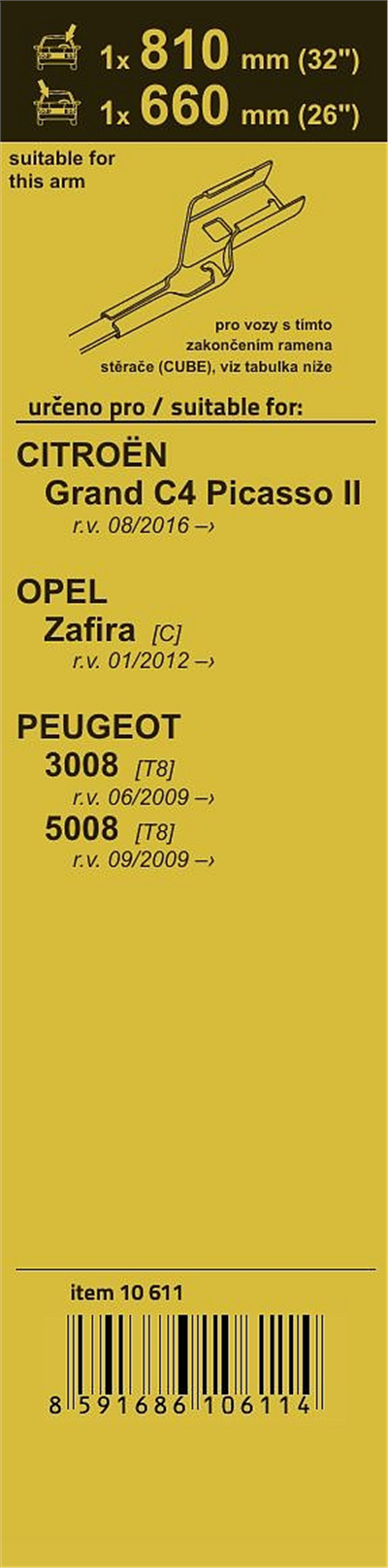 10611 Stěrače FLAT SET (CUBE) 810+660mm