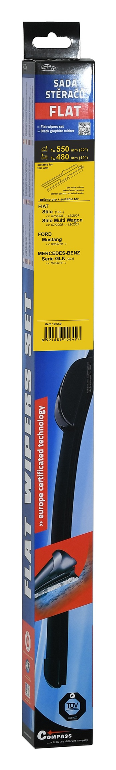 10649 Stěrače FLAT SET (SLOT) 550+480mm