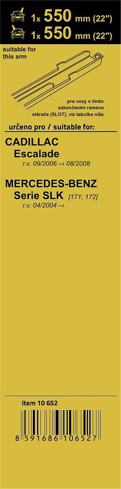10652 Stěrače FLAT SET (SLOT) 550+550mm