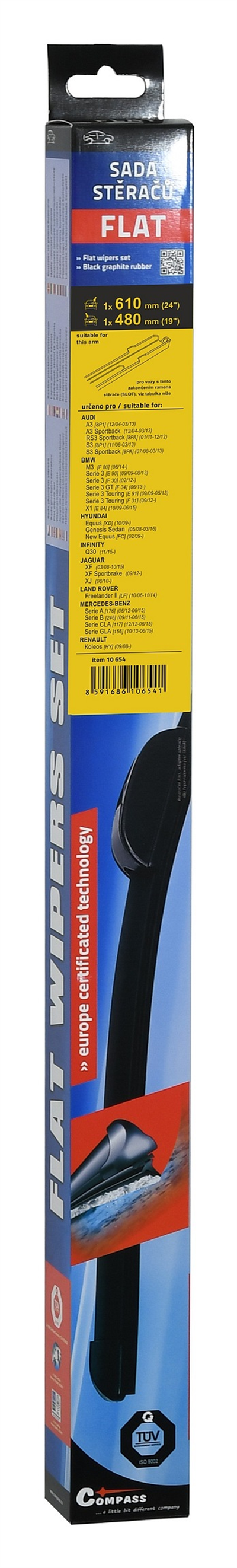 10654 Stěrače FLAT SET (SLOT) 610+480mm
