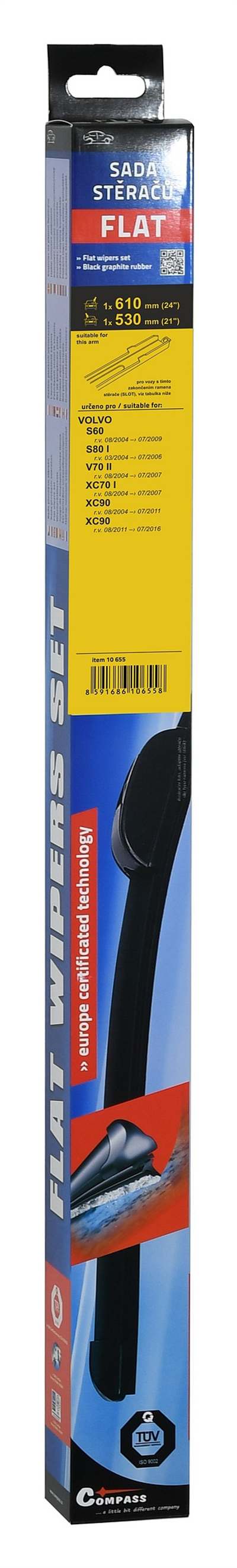 10655 Stěrače FLAT SET (SLOT) 610+530mm