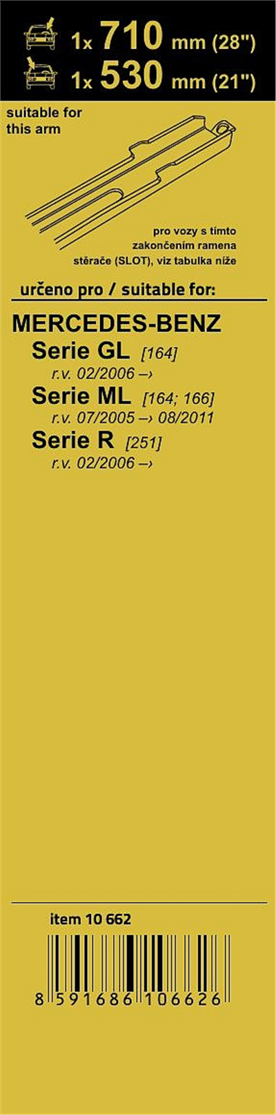 10662 Stěrače FLAT SET (SLOT) 710+530mm