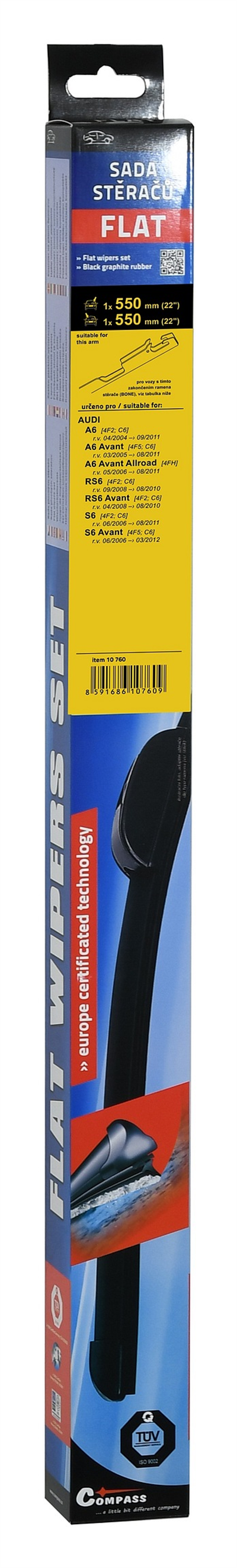 10760 Stěrače FLAT SET (BONE) 550+550mm
