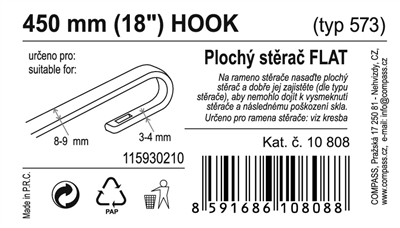 10808 Stěrač FLAT BULK (HOOK) 18