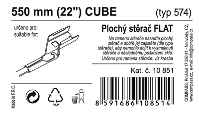 10851 Stěrač FLAT BULK (CUBE) 22