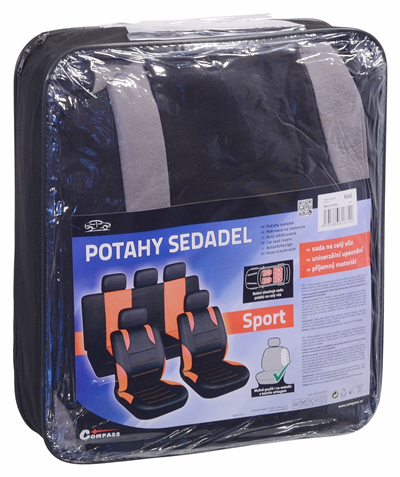 31674 Potahy sedadel sada 9ks SPORT šedé AIRBAG