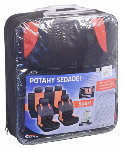 31676 Potahy sedadel sada 9ks SPORT červené AIRBAG