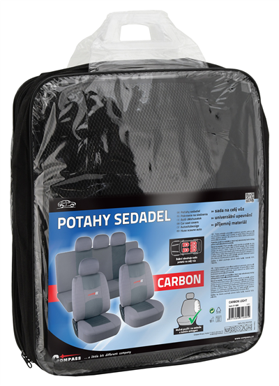 31688 Potahy sedadel sada 9ks CARBON LIGHT šedé AIRBAG