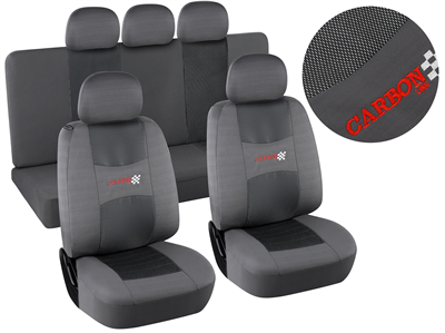 31688 Potahy sedadel sada 9ks CARBON LIGHT šedé AIRBAG