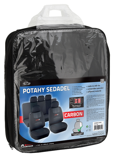 31689 Potahy sedadel sada 9ks CARBON DARK černé AIRBAG