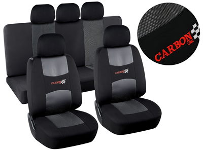 31689 Potahy sedadel sada 9ks CARBON DARK černé AIRBAG