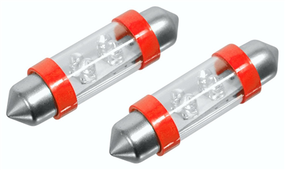 33722 Žárovka 4LED 12V  suf. SV8.5 38mm červená  2ks