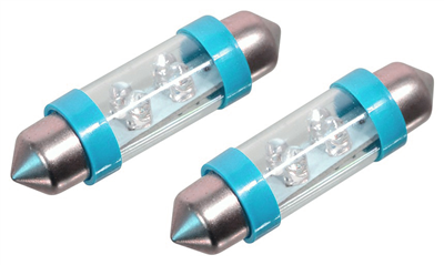 33723 Žárovka 4LED 12V  suf. SV8.5 38mm modrá  2ks