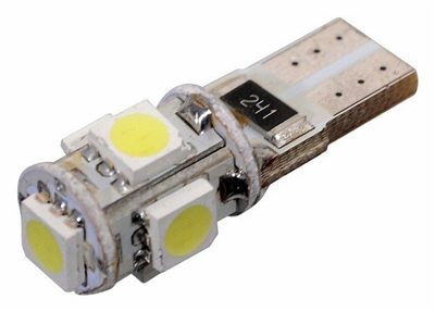 33794 Žárovka 5 SMD LED 12V T10 s rezistorem CAN-BUS ready bílá