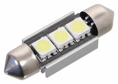 33803 Žárovka 3 SMD LED 12V suf. SV8.5 36mm s rezistorem CAN-BUS ready bílá