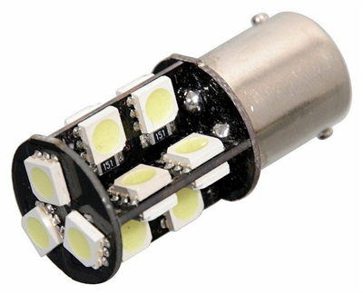 33806 Žárovka 19 SMD LED 12V Ba15S s rezistorem CAN-BUS ready bílá