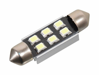 33815 Žárovka 6 SMD LED 12V suf. SV8.5 38mm s rezistorem CAN-BUS bílá