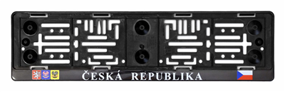 91534 Podložka pod SPZ s nápisem ČR a erby