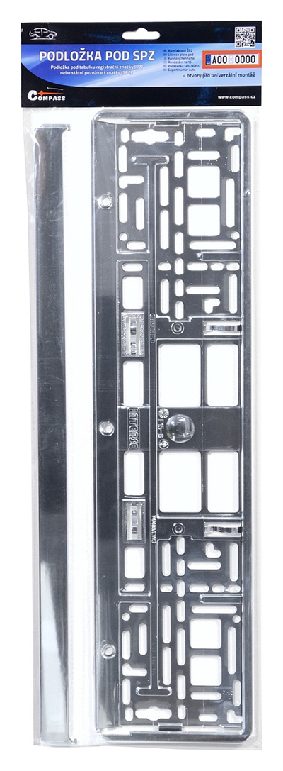 91560 Podložka pod SPZ CHROM metallic