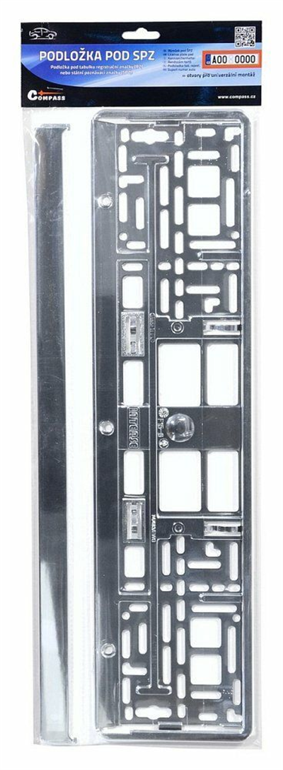 91560 Podložka pod SPZ CHROM metallic
